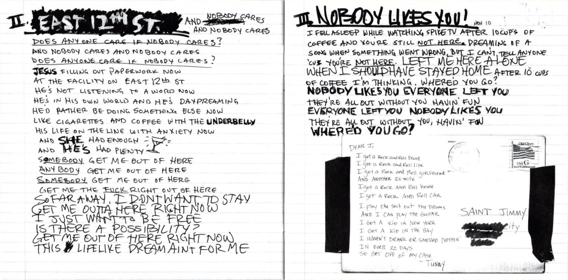 american idiot by green day booklet pages 15 and 16